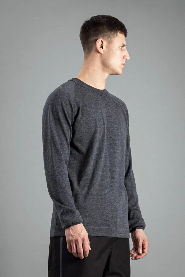 Men Norse Projects Knitwear Tech Merino Crew Charcoal Melange