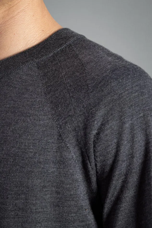 Men Norse Projects Knitwear Tech Merino Crew Charcoal Melange