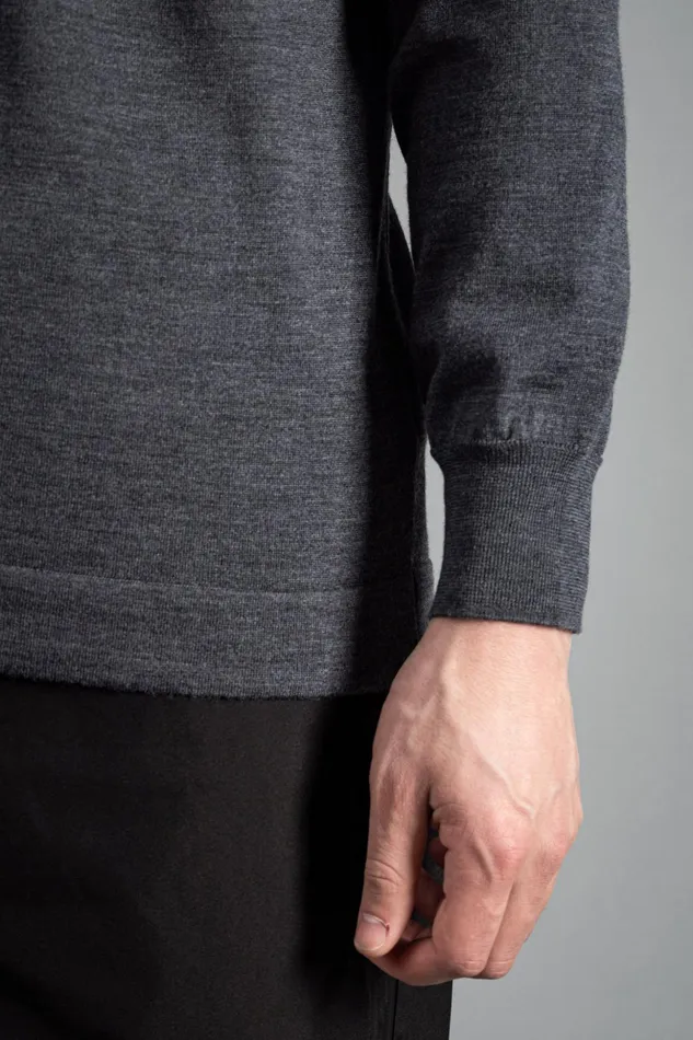 Men Norse Projects Knitwear Tech Merino Crew Charcoal Melange