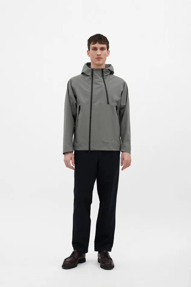 Men Norse Projects Outerwear 3L Waterproof Shell Jacket Pewter