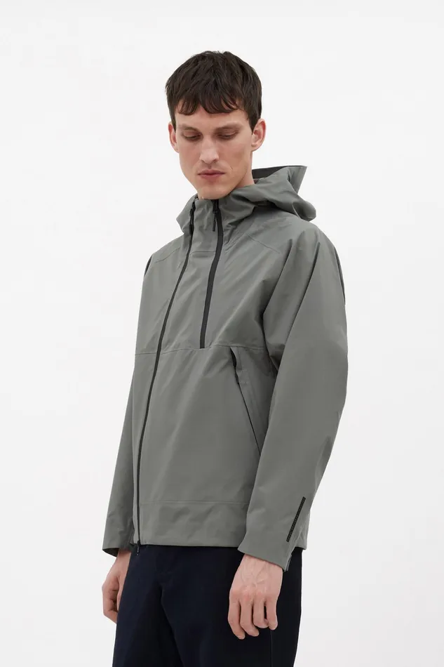 Men Norse Projects Outerwear 3L Waterproof Shell Jacket Pewter