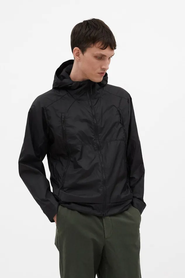 Men Norse Projects Outerwear Pasmo Hooded Windbreaker Jacket Black