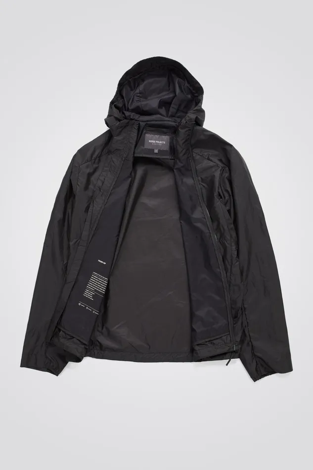 Men Norse Projects Outerwear Pasmo Hooded Windbreaker Jacket Black
