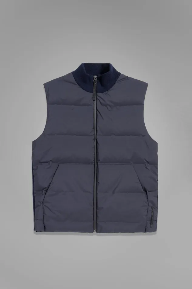 Men Norse Projects Outerwear Pertex Shield Hybrid Knit Gilet Dark Navy