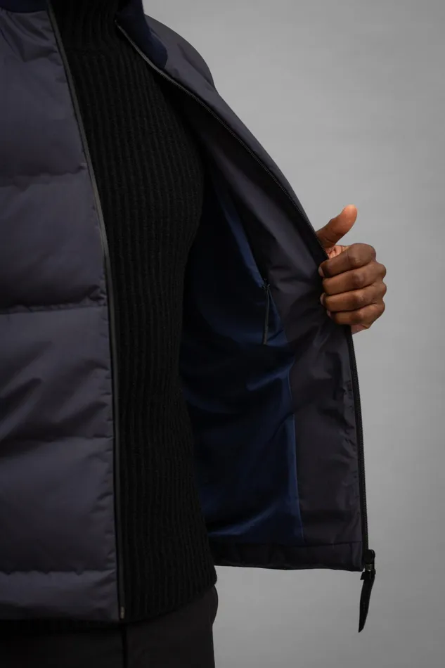 Men Norse Projects Outerwear Pertex Shield Hybrid Knit Gilet Dark Navy