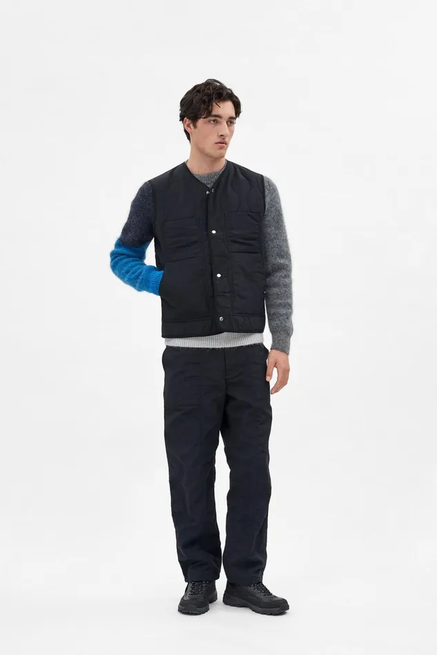 Men Norse Projects Outerwear Peter Waxed Nylon Insulated Vest Black