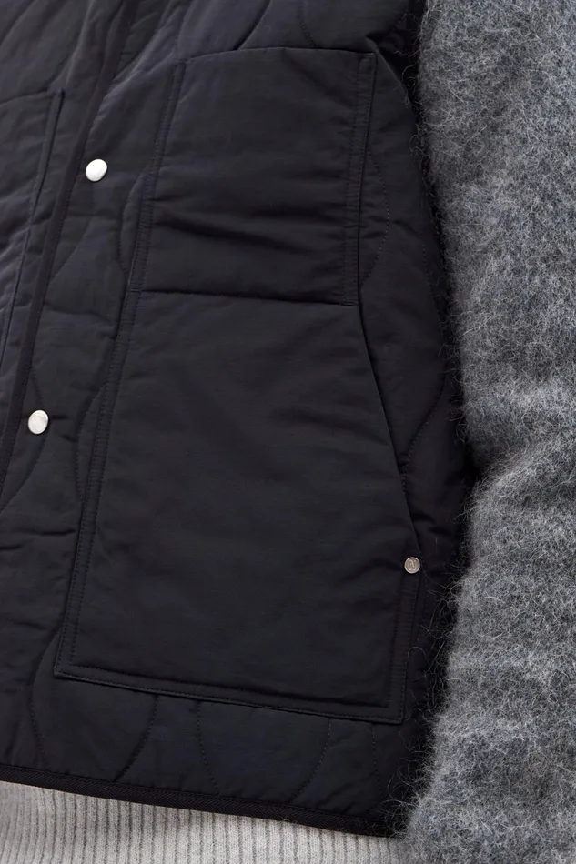 Men Norse Projects Outerwear Peter Waxed Nylon Insulated Vest Black