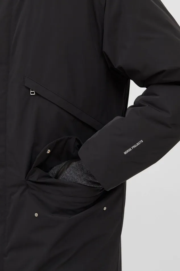 Men Norse Projects Outerwear Stavanger Military Nylon Parka Black