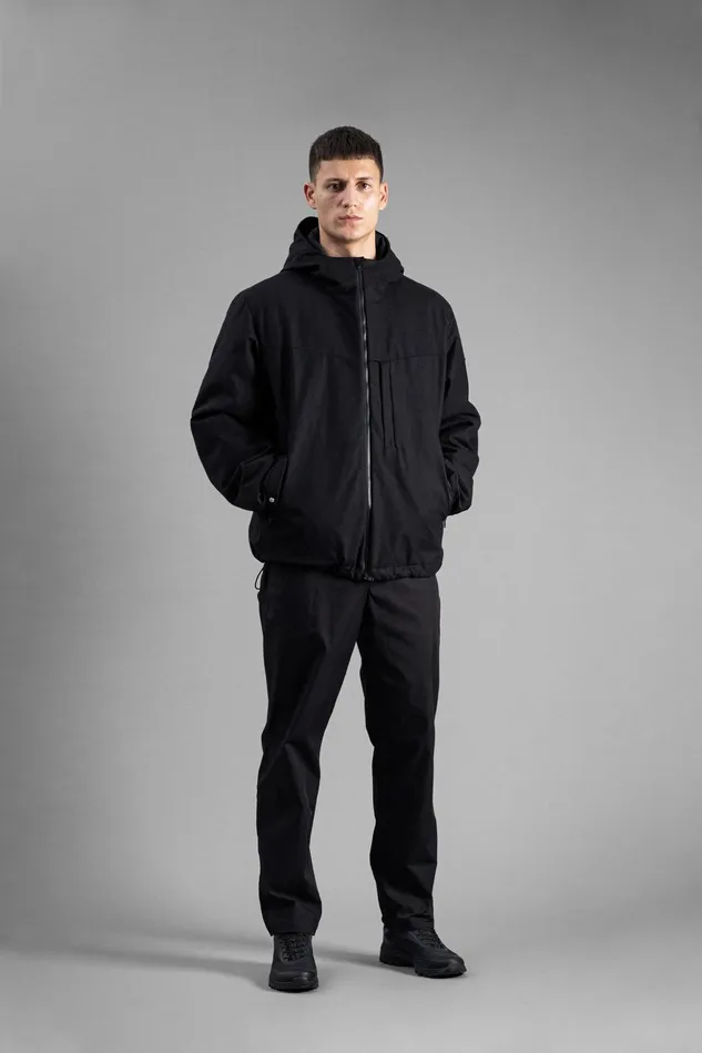 Men Norse Projects Outerwear Technical Jacket Loro Piana Clima System Wool Black