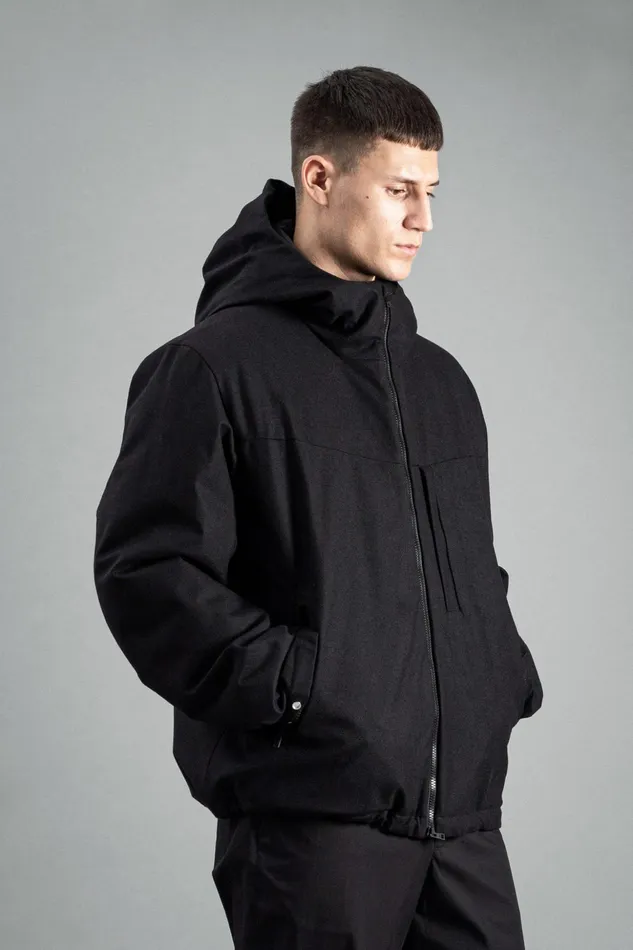 Men Norse Projects Outerwear Technical Jacket Loro Piana Clima System Wool Black