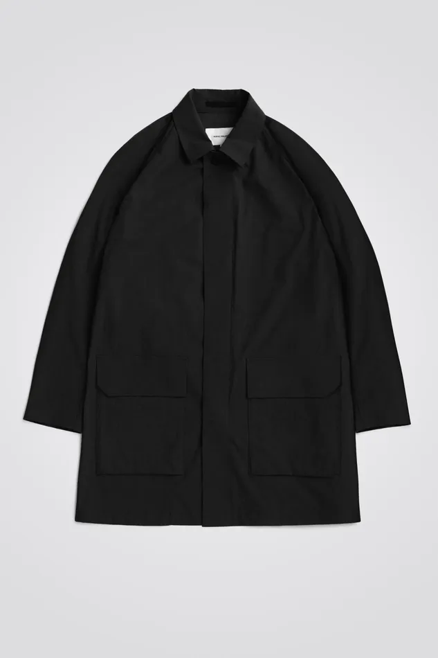Men Norse Projects Outerwear Vargo Travel Light Raglan Mac Black