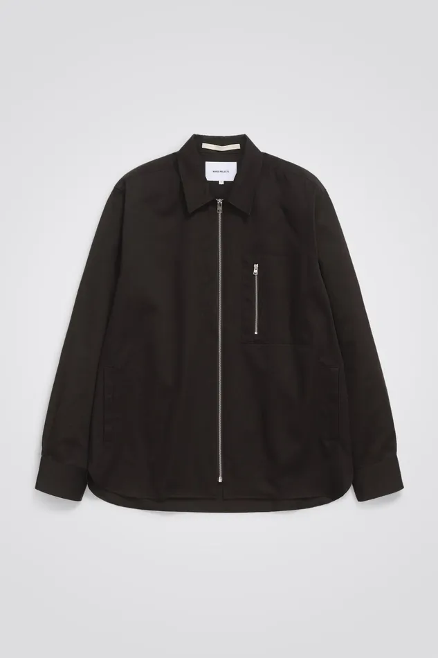 Men Norse Projects Overshirts Ulrik Gabardine Overshirt Espresso
