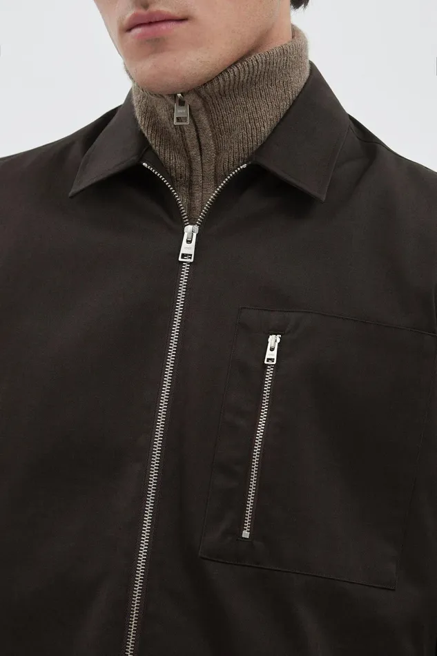 Men Norse Projects Overshirts Ulrik Gabardine Overshirt Espresso