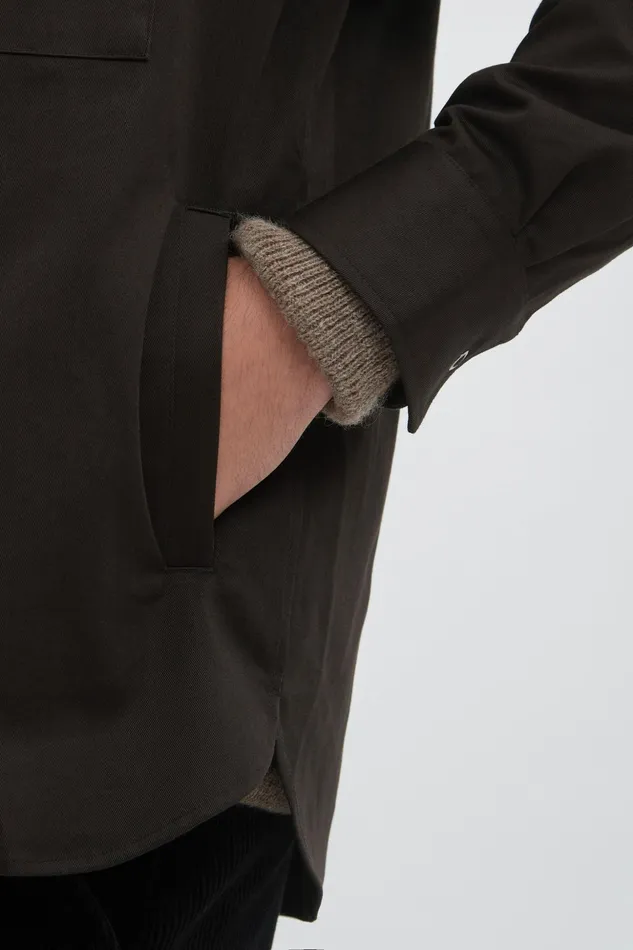Men Norse Projects Overshirts Ulrik Gabardine Overshirt Espresso