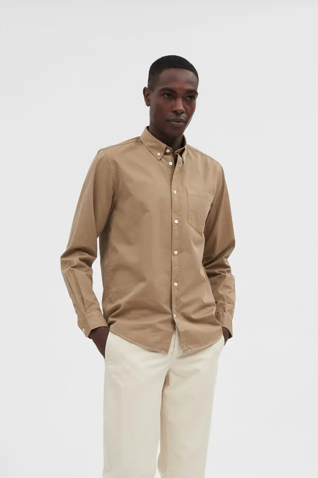 Men Norse Projects Shirting Anton Light Twill Shirt Utility Khaki