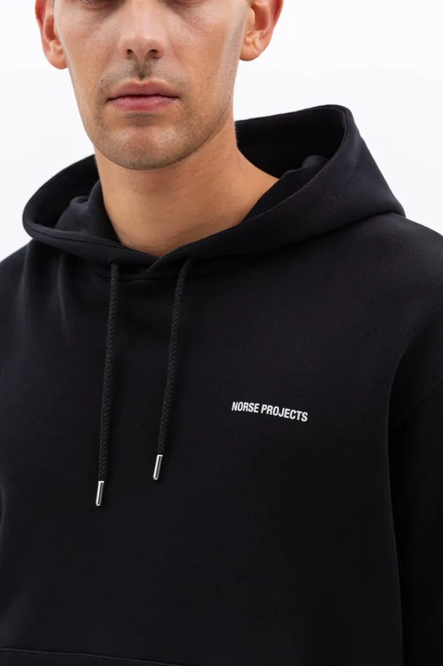 Men Norse Projects Sweatshirts Arne Logo Hoodie Dark Navy
