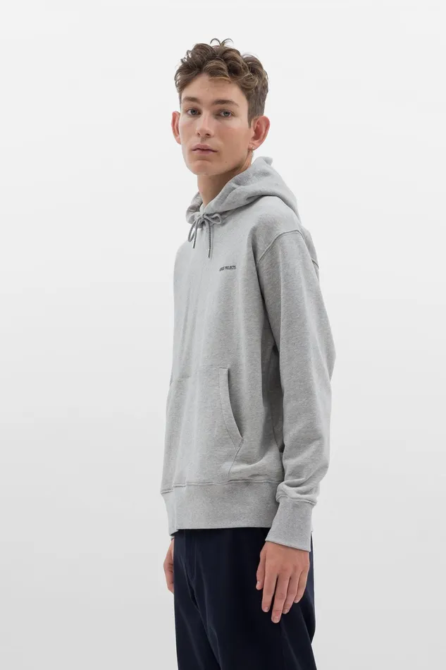 Men Norse Projects Sweatshirts Arne Logo Hoodie Light Grey Melange