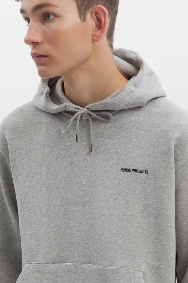 Men Norse Projects Sweatshirts Arne Logo Hoodie Light Grey Melange