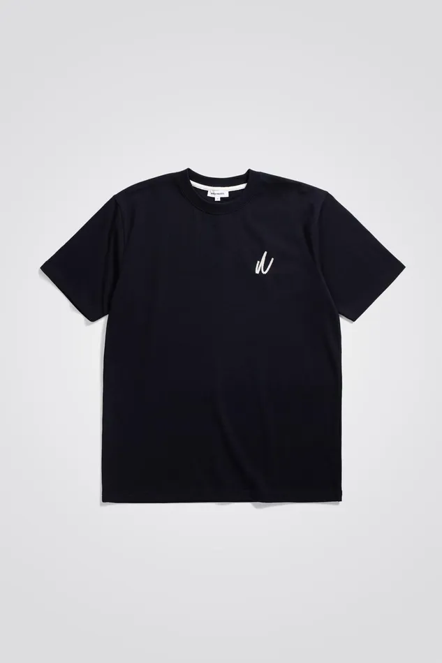 Men Norse Projects TShirts Johannes Chain Stitch Tshirt Dark Navy