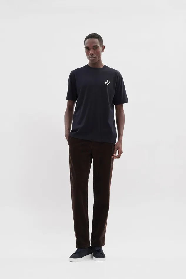 Men Norse Projects TShirts Johannes Chain Stitch Tshirt Dark Navy