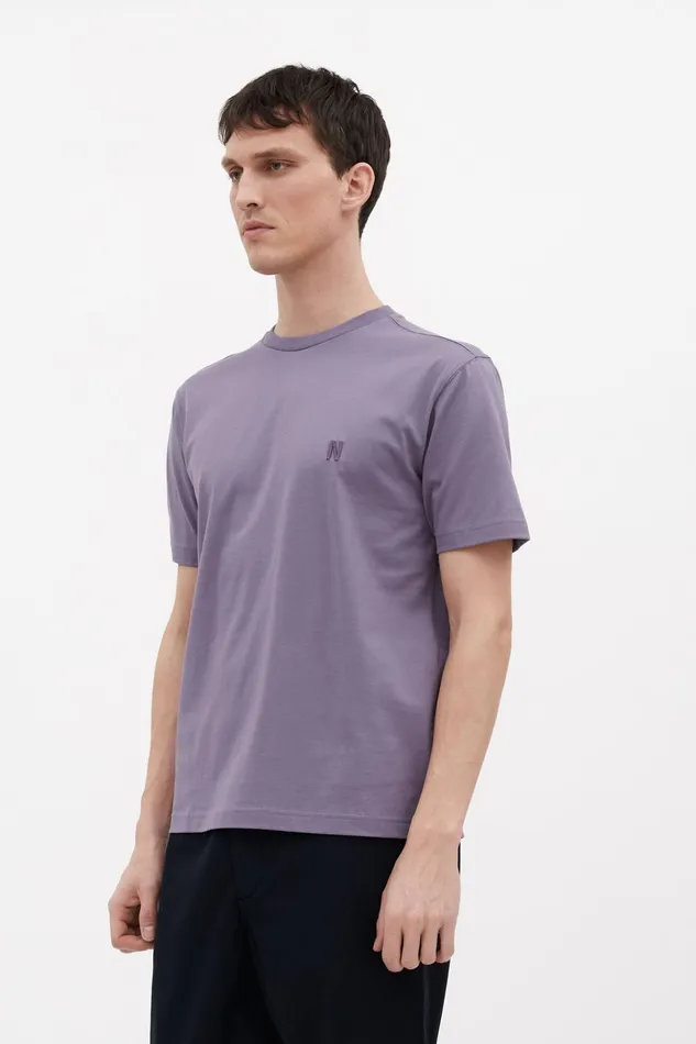 Men Norse Projects TShirts Johannes N Logo Tshirt Dusk Purple