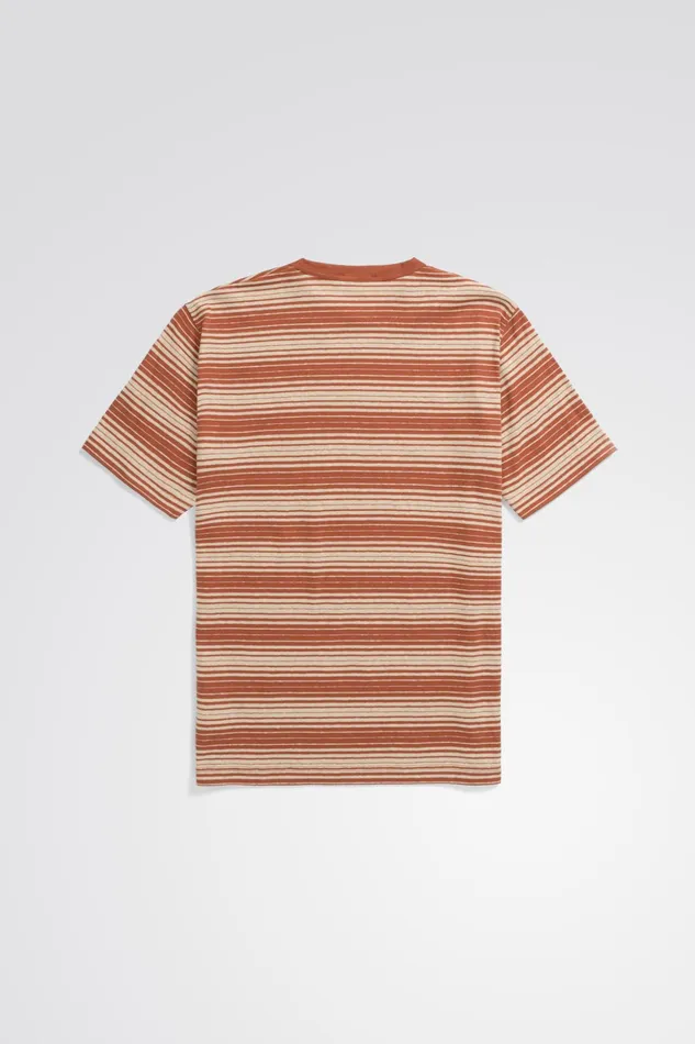 Men Norse Projects TShirts Johannes Spaced Stripe Tshirt Red Ochre