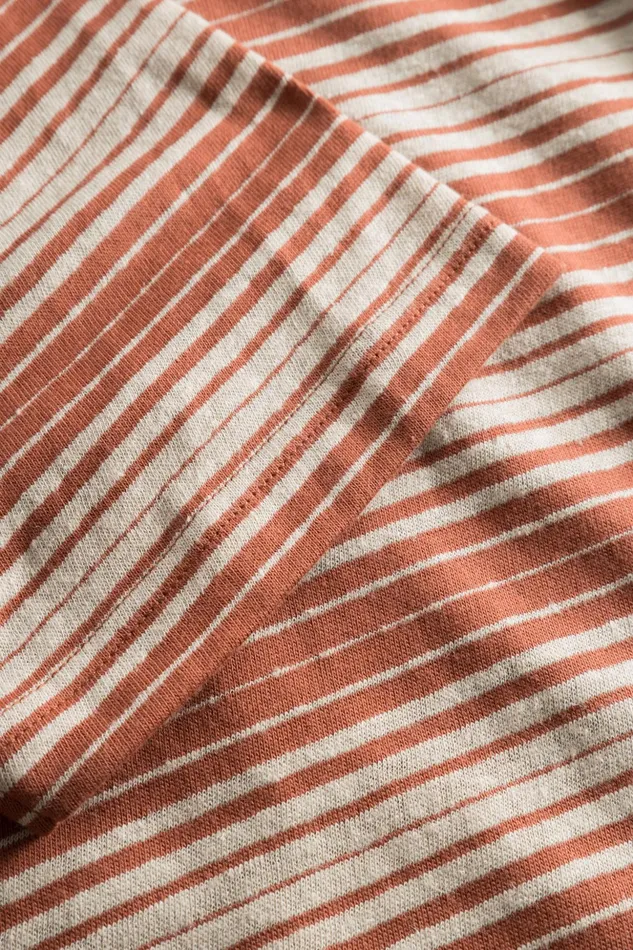 Men Norse Projects TShirts Johannes Spaced Stripe Tshirt Red Ochre
