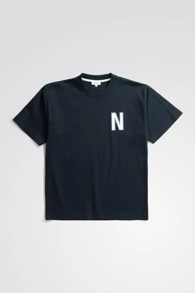 Men Norse Projects TShirts Simon Loose Organic Heavy Jersey Large N TShirt Dark Navy