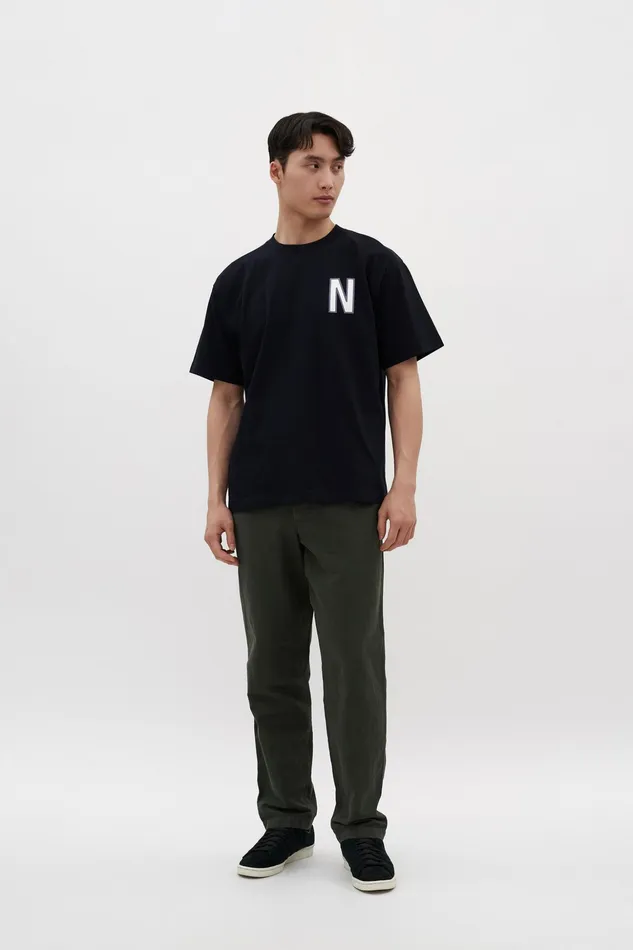 Men Norse Projects TShirts Simon Loose Organic Heavy Jersey Large N TShirt Dark Navy