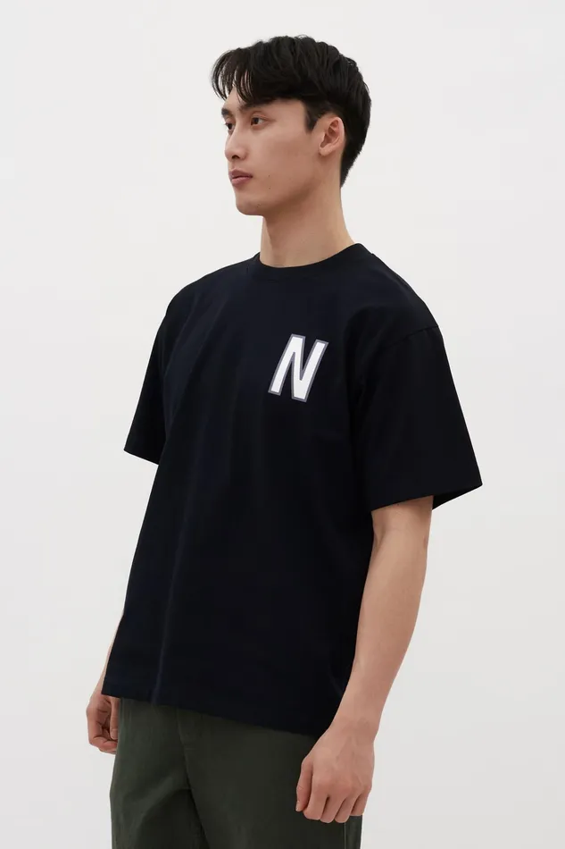 Men Norse Projects TShirts Simon Loose Organic Heavy Jersey Large N TShirt Dark Navy