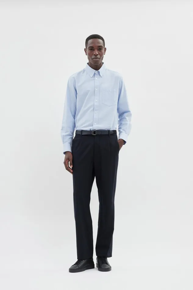 Men Norse Projects Trousers Aaren Cordura Tech Wool Trouser Dark Navy