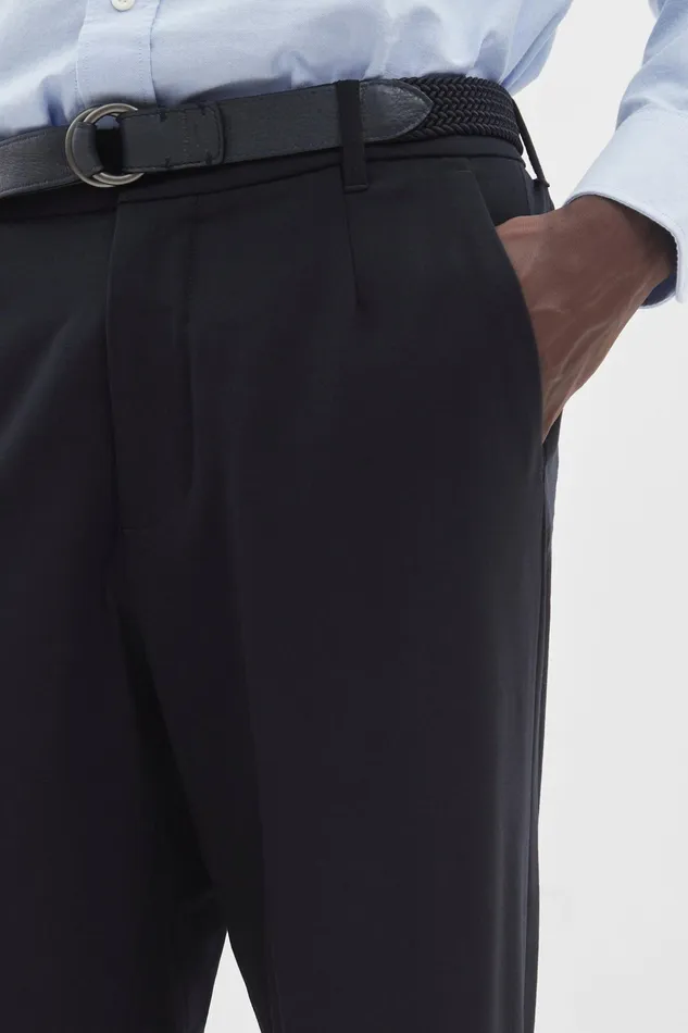 Men Norse Projects Trousers Aaren Cordura Tech Wool Trouser Dark Navy