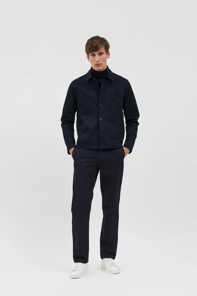 Men Norse Projects Trousers Aros Solotex Chino Dark Navy