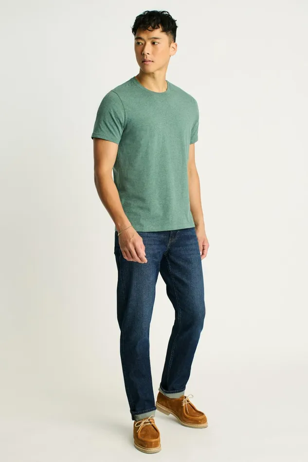 Men Organic Cotton Tee Heather Dark Green Bonobos Short Sleeve Tees