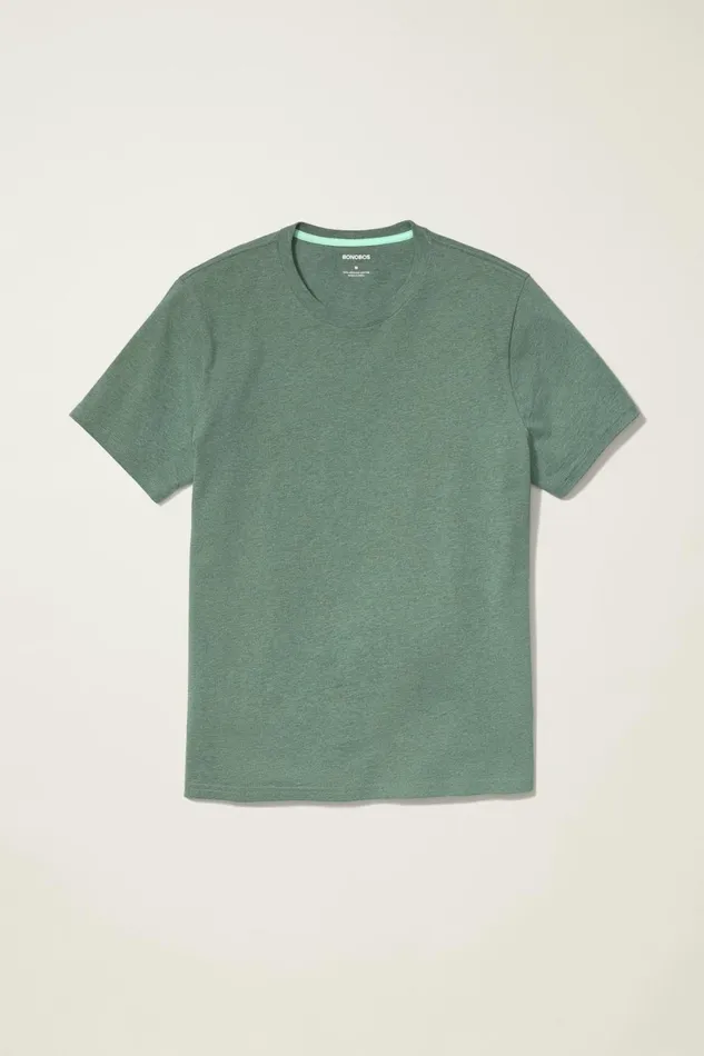 Men Organic Cotton Tee Heather Dark Green Bonobos Short Sleeve Tees