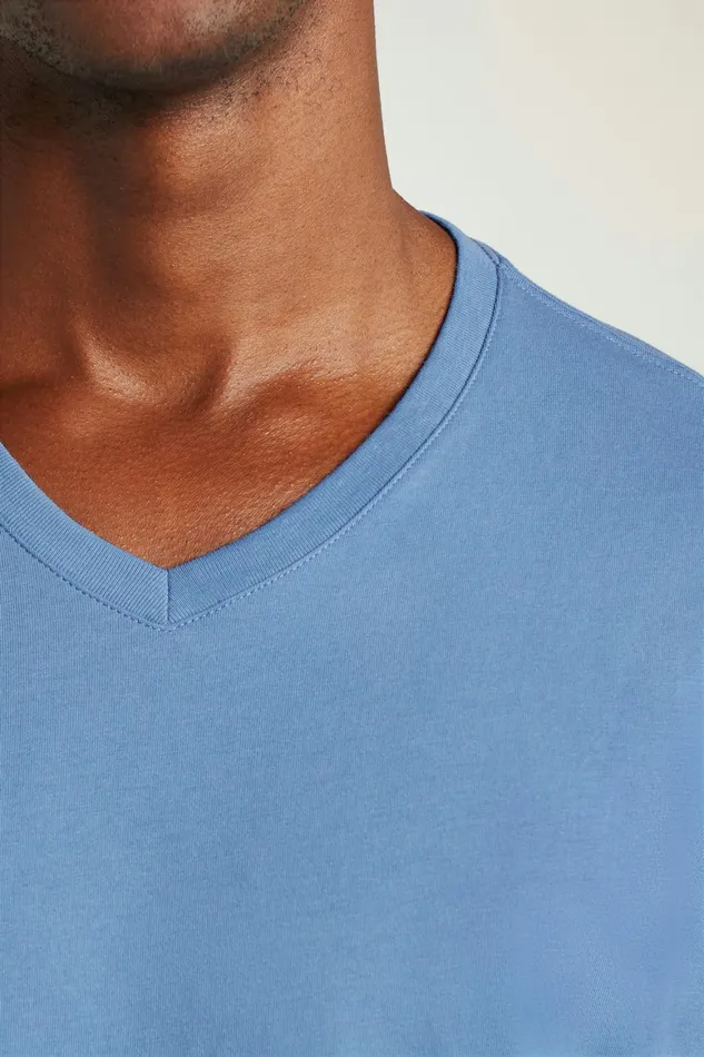Men Organic Cotton VNeck Tee Moody Blue Bonobos Short Sleeve Tees