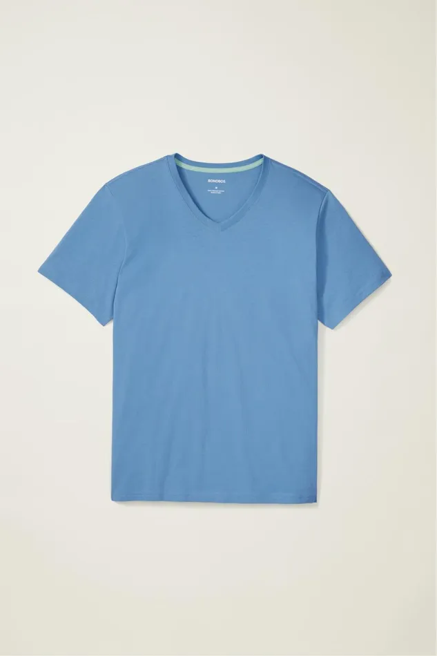 Men Organic Cotton VNeck Tee Moody Blue Bonobos Short Sleeve Tees