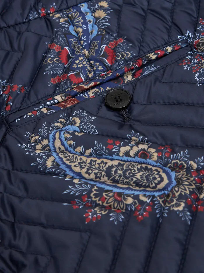 Men Paisley Quilted Nylon Bermuda Shorts Etro Trousers