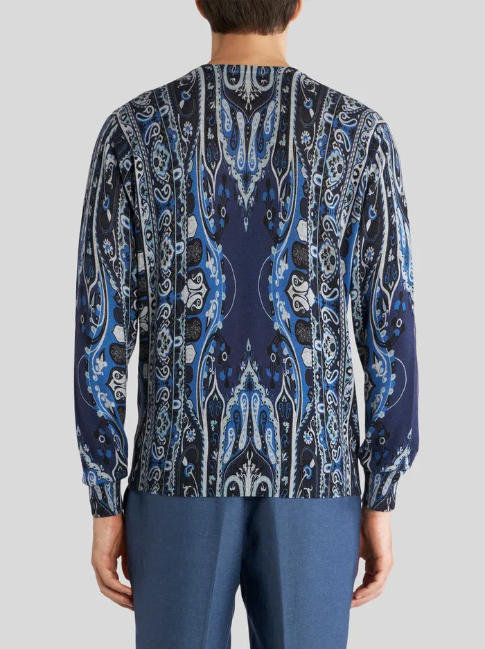 Men Paisley Silk And Cashmere Jumper Etro Knitwear