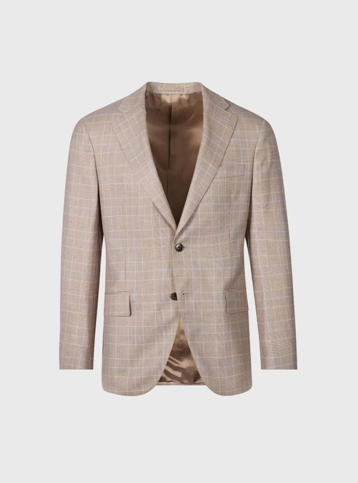 Men Paul Stuart Blazers and Jackets Cashmere Plaid Jacket Brown