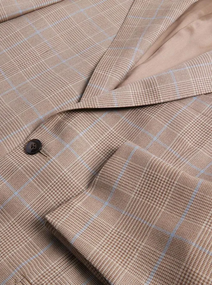 Men Paul Stuart Blazers and Jackets Cashmere Plaid Jacket Brown