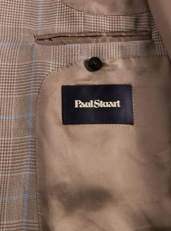 Men Paul Stuart Blazers and Jackets Cashmere Plaid Jacket Brown