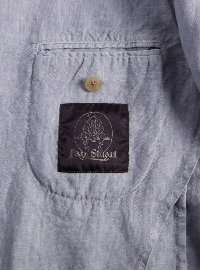 Men Paul Stuart Blazers and Jackets Linen GarmentDyed Jacket Silver