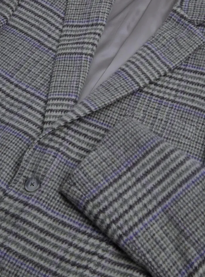 Men Paul Stuart Blazers and Jackets Plaid Cashmere Paul Jacket Greypurple