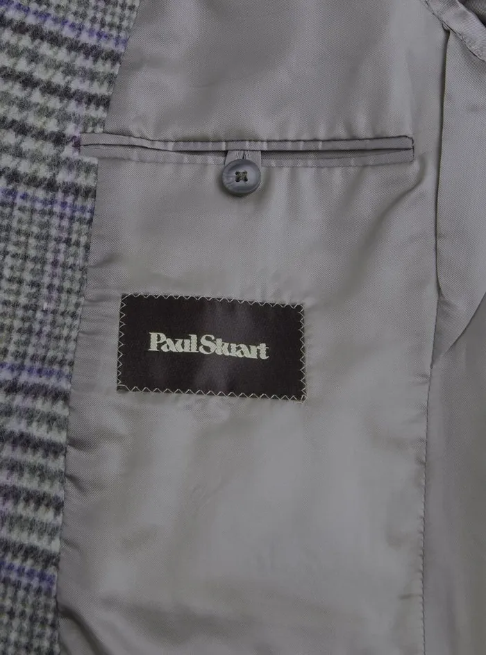 Men Paul Stuart Blazers and Jackets Plaid Cashmere Paul Jacket Greypurple