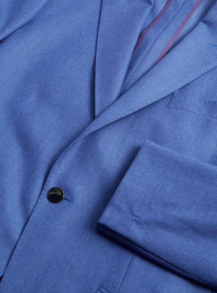 Men Paul Stuart Blazers and Jackets Super 120 Wool Drake Blazer Corn Flower Blue