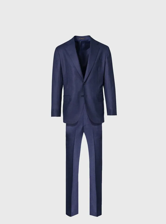 Men Paul Stuart Blazers and Jackets Textured Solid Wool Suit Navy