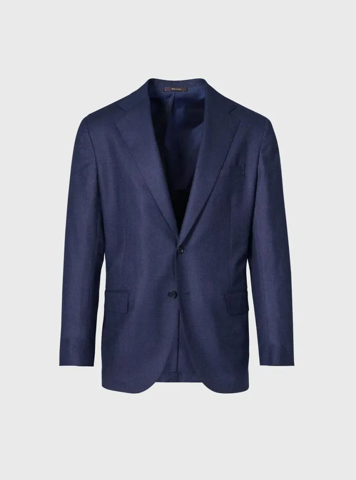 Men Paul Stuart Blazers and Jackets Textured Solid Wool Suit Navy