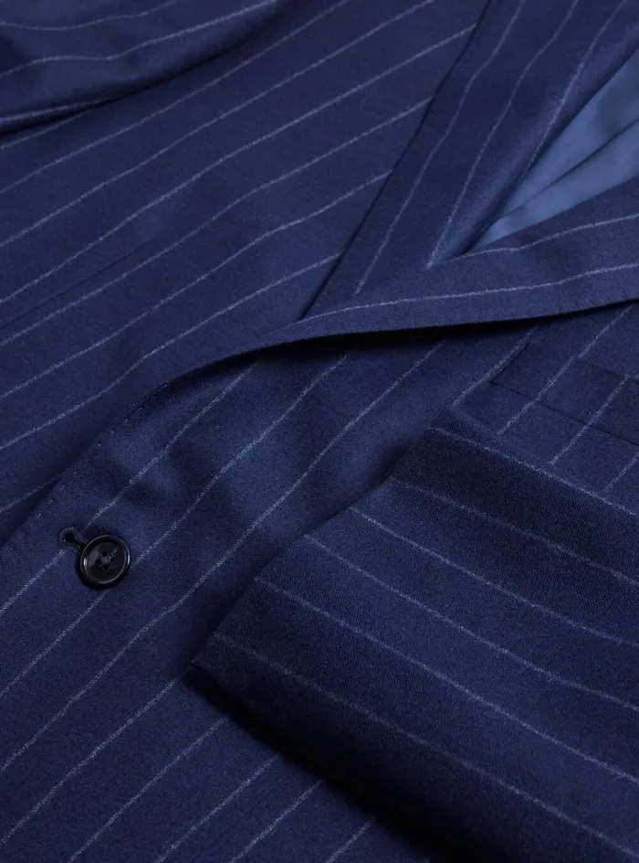 Men Paul Stuart Blazers and Jackets Wool Stripe Paul Suit Navy
