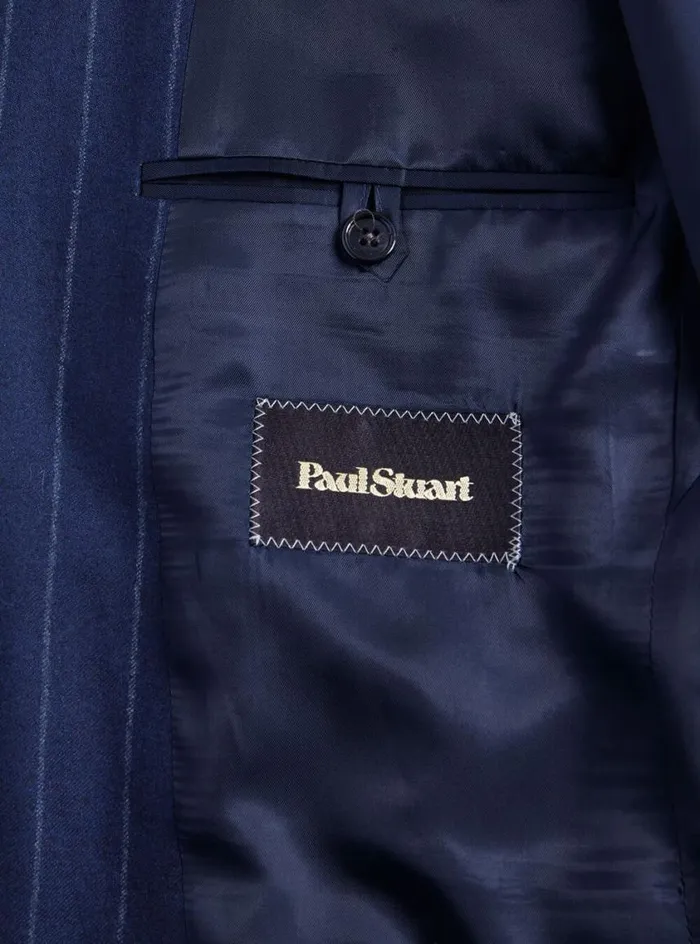 Men Paul Stuart Blazers and Jackets Wool Stripe Paul Suit Navy